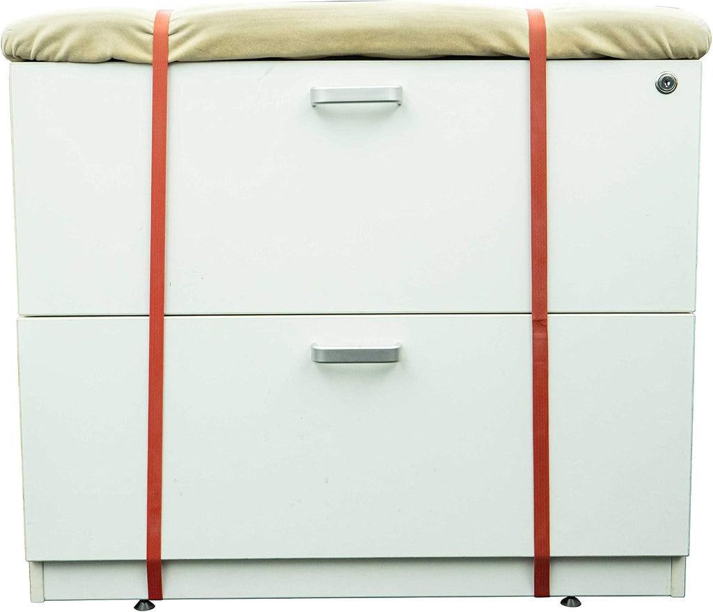 US Cargo Control 80 Inch X 72 Inch Mega Mover Moving Blankets And 42 Inch (84 Inch Fully Stretched) Moving Bands - Durable Protection During A Move Or While In Storage – 4 Blankets, 12 Rubber Bands