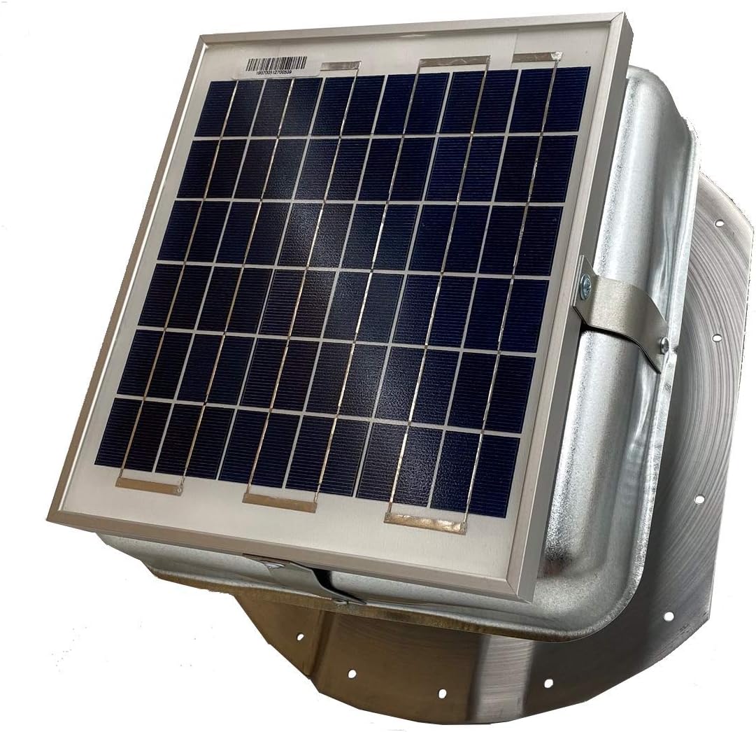 Solar Blaster Solar Mega RoofBlaster for 3.5' ribbed Conex Shipping Container Vent (Galvanized) | Solar Roof Vent Fan for Shipping Container Shipping Container Accessories Storage Container Vent