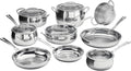 Cuisinart 15 Piece PureClad Triple-Ply, Stainless Steel, Cookware Set, PCST-15