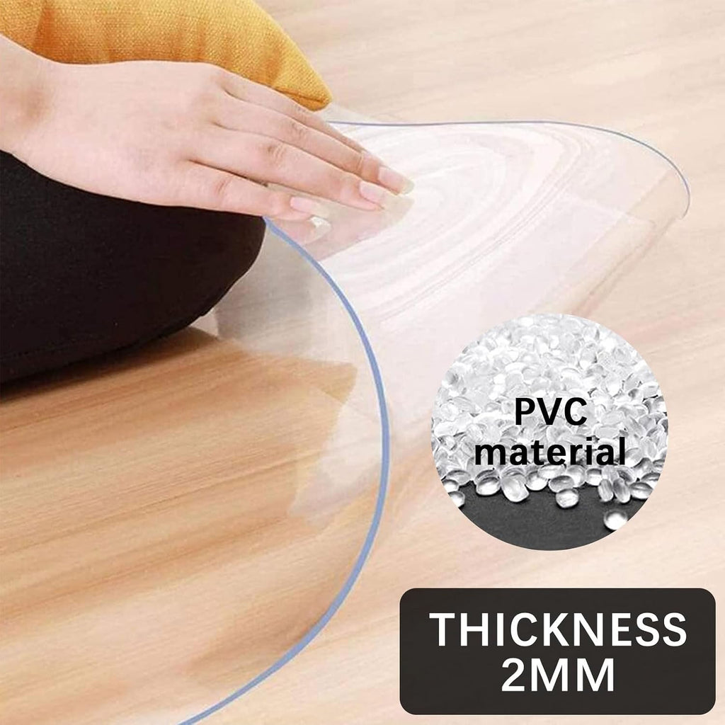 Drsyffsup Clear PVC Plastic Mat for Furniture Wooden Floor Protector, HD Transparent Desk Pad 2mm Thick Office Chair Mats Carpet Protector Pads, Multi-Purpose (Size : 120x600cm-1)