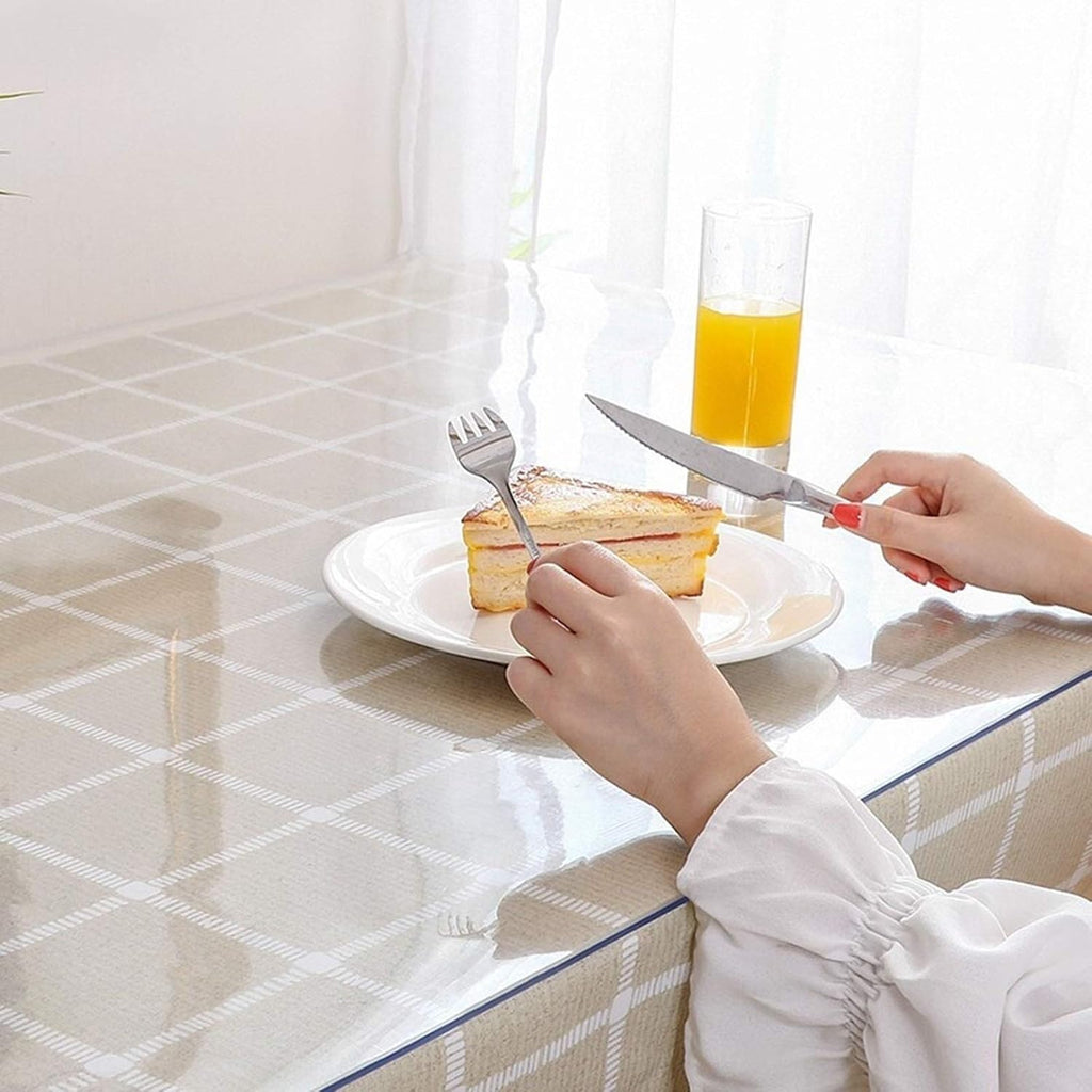 Clear PVC Furniture Protectors Waterproof PVC Table Pad 4 Thicknesses Tablecloth for Hardwood Surface Kitchen Carpet Tiles Dresser Desk Covers, Custom Size