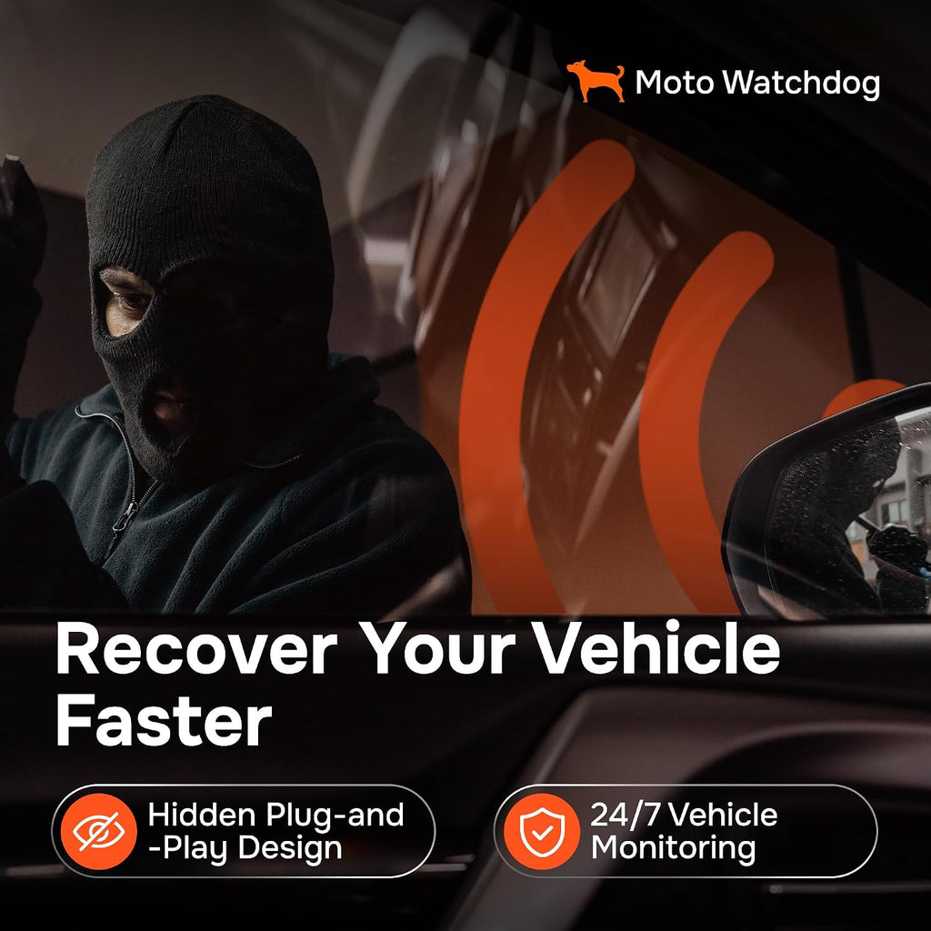 GPS Tracker for Vehicles, No Monthly Fee, No Subscription with Real-Time Location, Mileage Tracking, Speeding Monitoring, Route History, Geofence, OBD, Fleets & Families, USA, Moto Watchdog