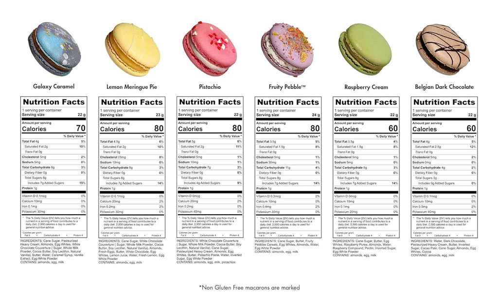 Kayla's Cake Premium French Macarons Cookies Gift Baskets Gourmet Chocolate Box Food Desserts Birthday Snack Care Packages Holiday Thank You Signature Box of 6 Bundle (Pack of 10)