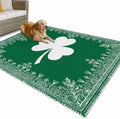Outdoor Rug 4x6ft Retro St. Patrick's Day Celtic Knots Shamrock Leaves Patio Area Rugs Waterproof Easy Cleaning Non Shedding Thick Mats Green Carpet for Indoor Outdoor Porch Deck Backyard Balcony