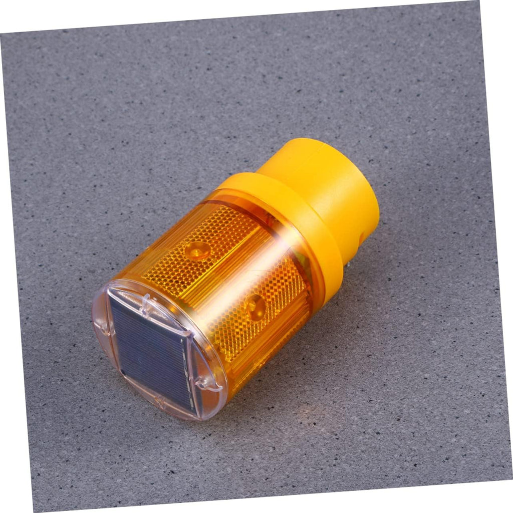 OUNONA 10pcs Solar Traffic Light Flashing Barricade Emergency Strobe Road Construction Beacon Lamp Orange Led for Vehicles Solar-powered Easy Installation