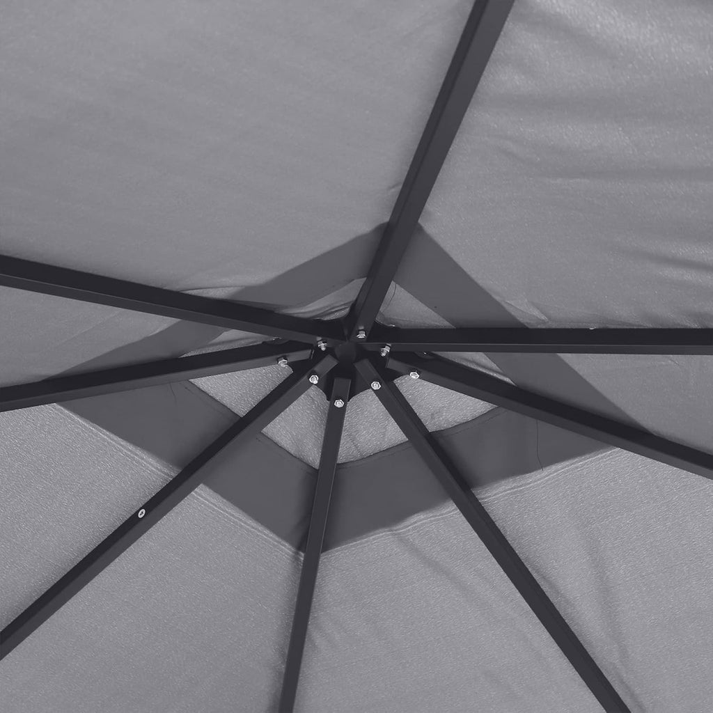 Outsunny 10' x 10' Patio Gazebo, Outdoor Gazebo Canopy Shelter with Netting & Curtains, Vented Roof, for Garden, Lawn, Backyard and Deck, Black