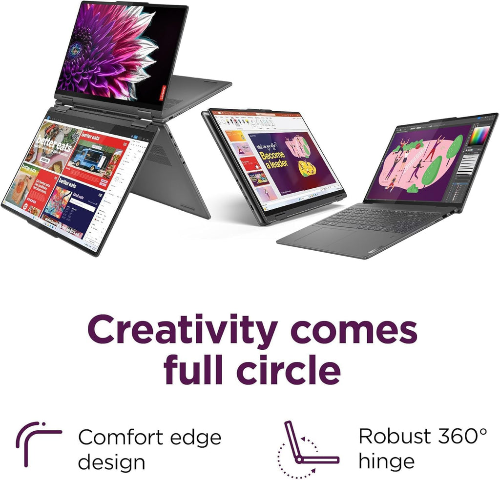 Lenovo Yoga 7i 2-in-1 Business Laptop (16' FHD+ Touchscreen, Intel Ultra 7 155U (Beat i7-1355U), 16GB DDR5 RAM, 1TB SSD), Backlit, Fingerprint, 1080p IR Webcam, 2x Thunderbolt 4, Win 11 Home, AI PC