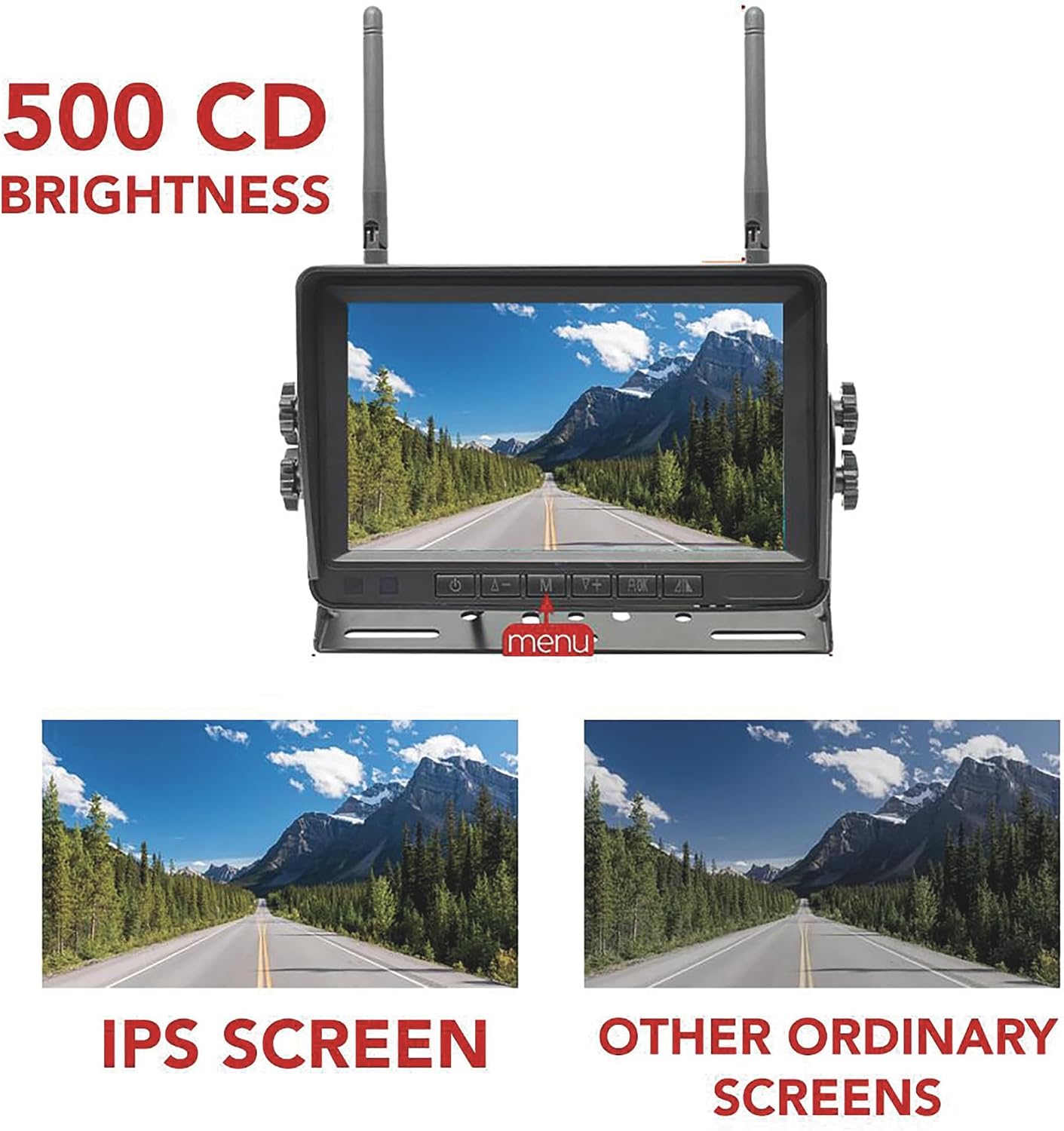 Falcon Eye 2nd Gen Wireless Backup Camera System - 200-300ft Range, 7-inch LCD Monitor & HD Night Vision Camera - Expandable Up to 4 Cams for Trucks, RVs & Fleets
