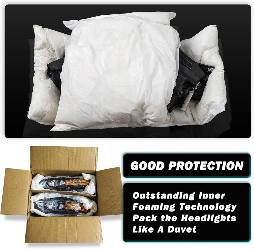 TUSDAR Halogen Headlight Assembly Replacement Fit for 2010 2011 Kia Soul Clear Headlights Right Passenger Side w/Bulbs