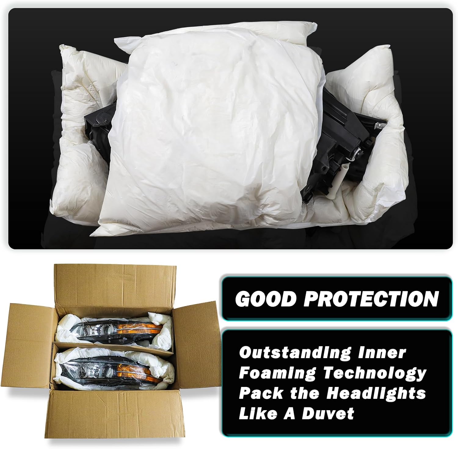 TUSDAR Halogen Headlight Assembly Replacement Fit for 2010 2011 Kia Soul Clear Headlights Right Passenger Side w/Bulbs