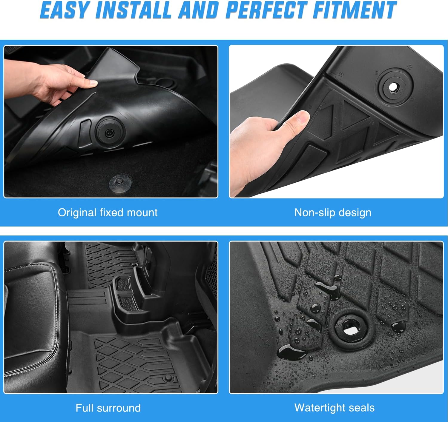 Nilight TPE Floor Mats for BMW 5 Series G30 520i 530e 530i 535i 540i 540d 550i 2017 2018 2019 2020 2021 2022 2023, All Weather Custom Fit Heavy Duty Floor Liners