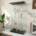 Zevemomo 4 Shelves Glass Display Cabinet with Doors, 31.69'x 14.37'x 64.56' Curio Figure Collection Display Case, Transparent Glass Stand Shelf, Toy Storage Organizer Cabinet for Home Office Hall