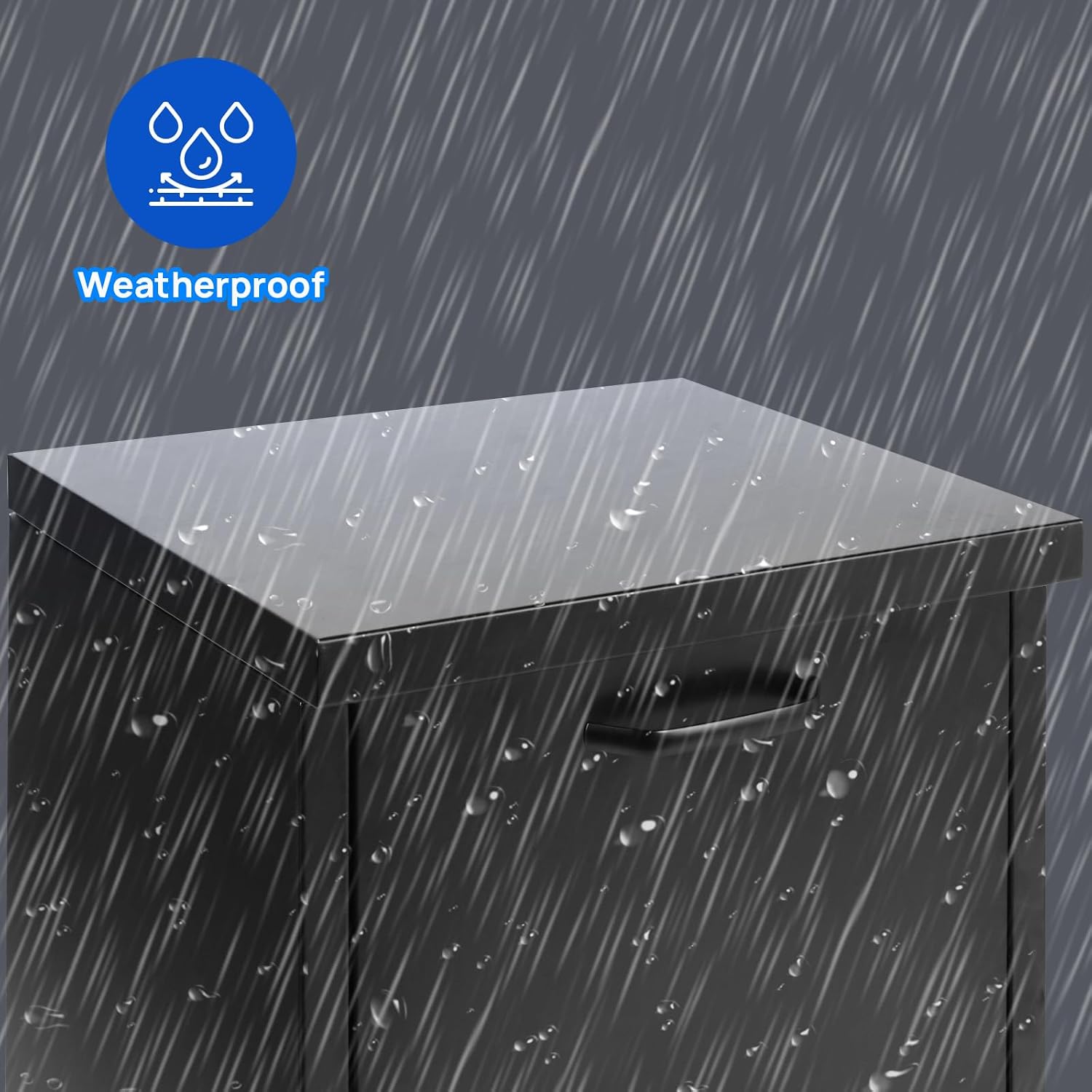 ALBAD Package Delivery Boxes with Lockable Secure Compartment, Anti-theft Baffle Parcel Drop Box, and Waterproof Design for Porch and Curbside Delivery (BLACK)