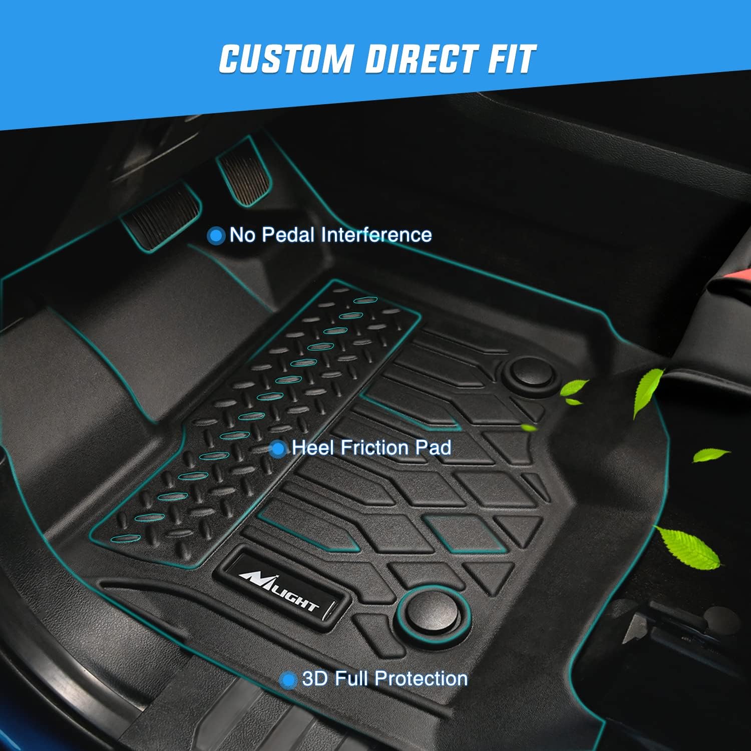 Nilight TPE Floor Mats for Volkswagen VW Jetta 2012 2013 2014 2015 2016 2017 2018, All Weather Custom Fit Heavy Duty Floor Liners