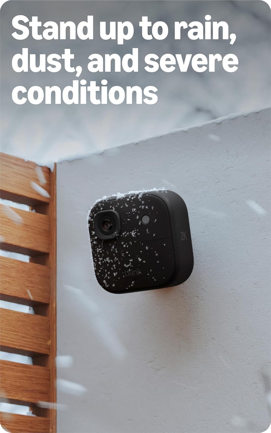 Blink Outdoor 2K+ (newest model) with 1-Year Subscription — 2K video resolution, Color Vision in low light, and noise cancellation. Sync Module included — 1 camera system (Black)