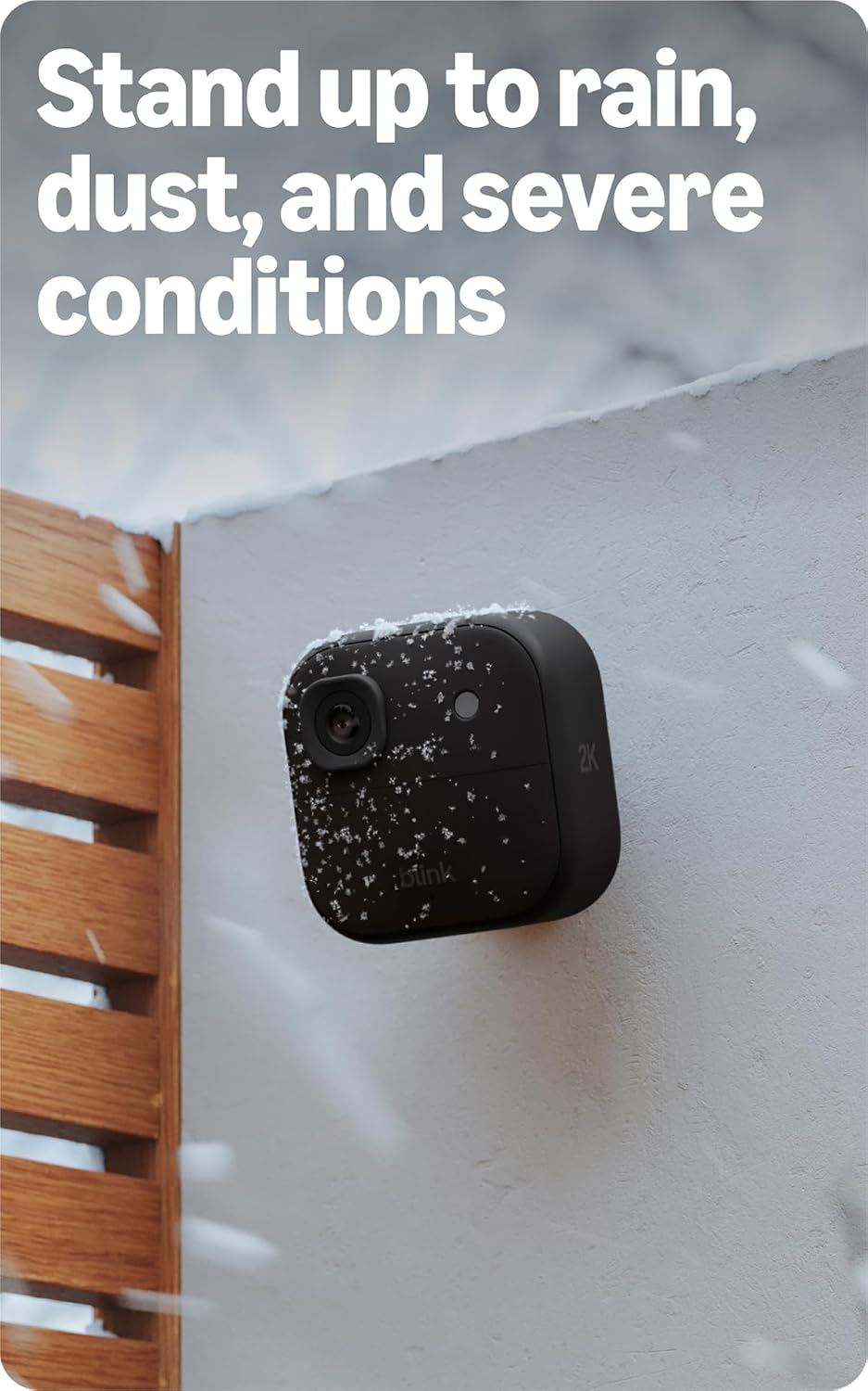 Blink Outdoor 2K+ (newest model) with 1-Year Subscription — 2K video resolution, Color Vision in low light, and noise cancellation. Sync Module included — 2 camera system (Black)