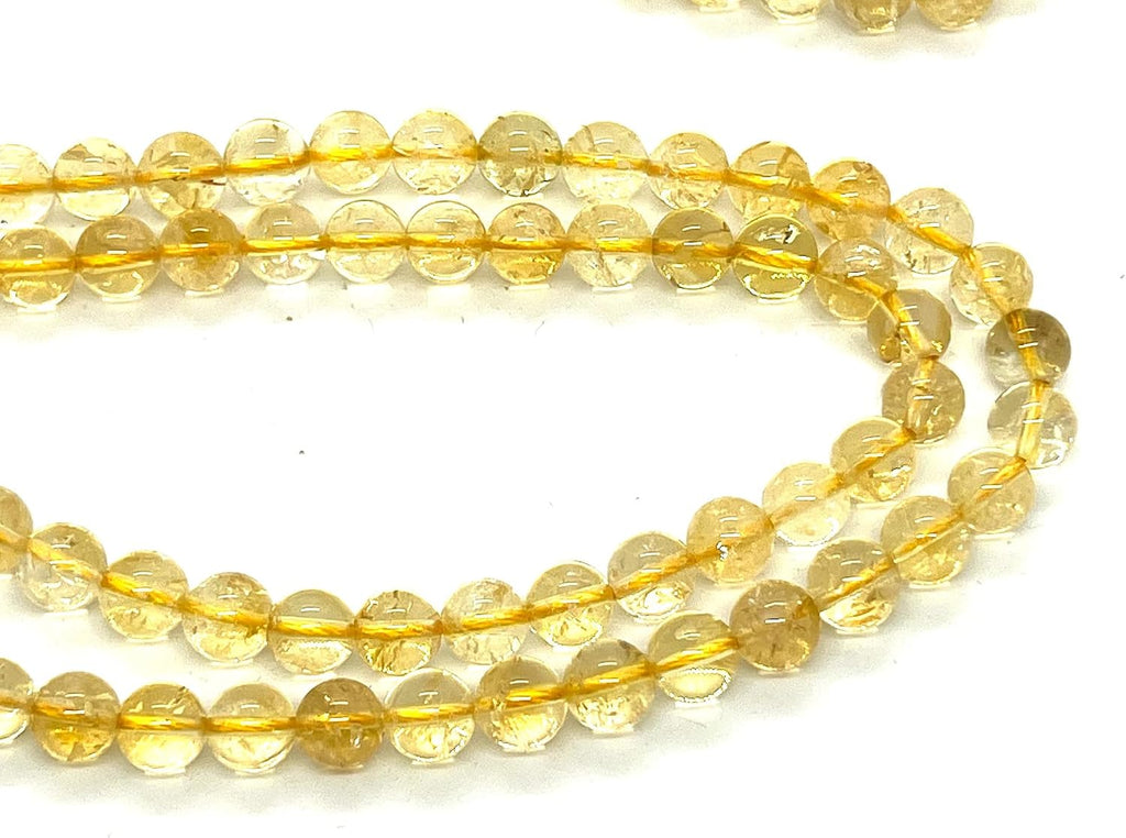 AAA Citrine Mala Necklace – 8mm 108 Beads – Solar Energy
