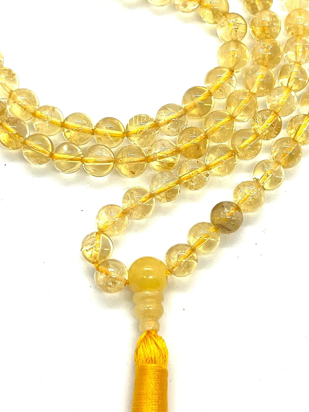 AAA Citrine Mala Necklace – 8mm 108 Beads – Solar Energy