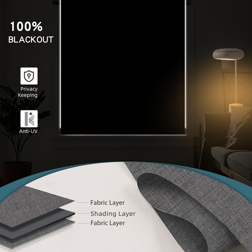 Motorized Roller Shade, 100% Electric Blinds with Homekit Motor, Work with Alexa,Google Home, Remote Control, Electric Blinds with USB/Solar Pannel,Custom up110''Wx128''H,Bouvardia Medium Grey
