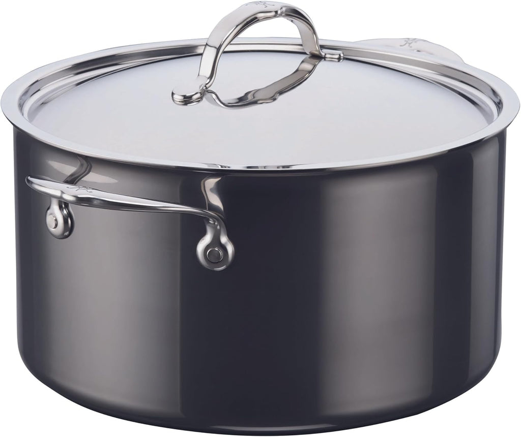 Hestan NanoBond Molecular Titanium Stock Pot with Lid, 8-Quart - PFAS-Free Stainless Steel, 4x Stronger, 1050°F Oven Safe, Induction Compatible, Handcrafted Italy