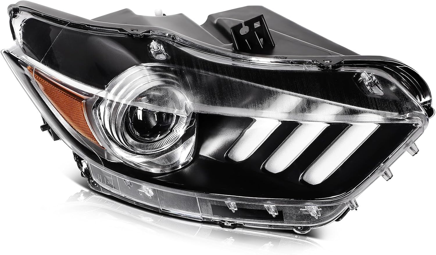 Headlight Assembly Fit 2015-2020 for Mustang Driver & Passenger Side Headlight Amber Reflector FO2518124