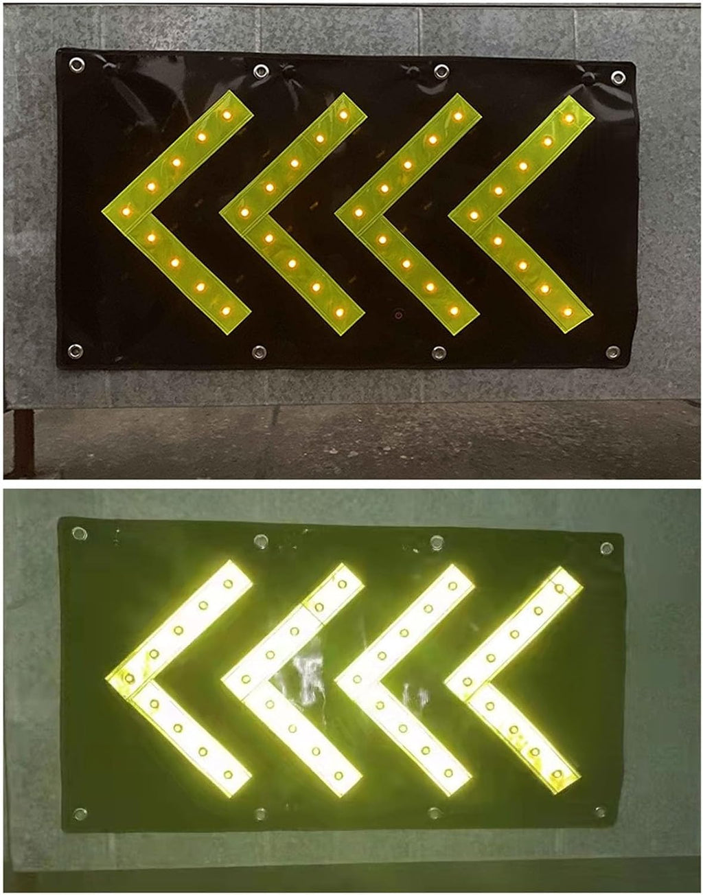 LED Magnetic Traffic Guide Light, Solar Traffic Safety Arrow Sign Signal Emergency Road Warning Light(Solar Energy)
