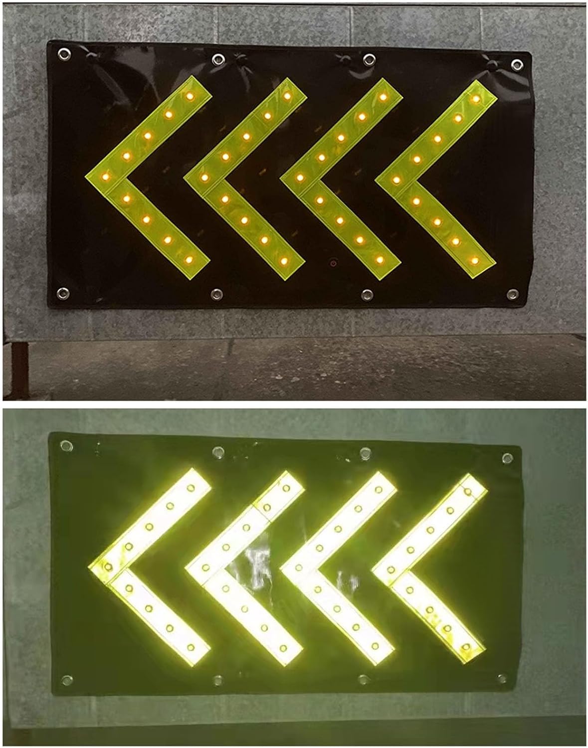 LED Magnetic Traffic Guide Light, Solar Traffic Safety Arrow Sign Signal Emergency Road Warning Light(Solar Energy)