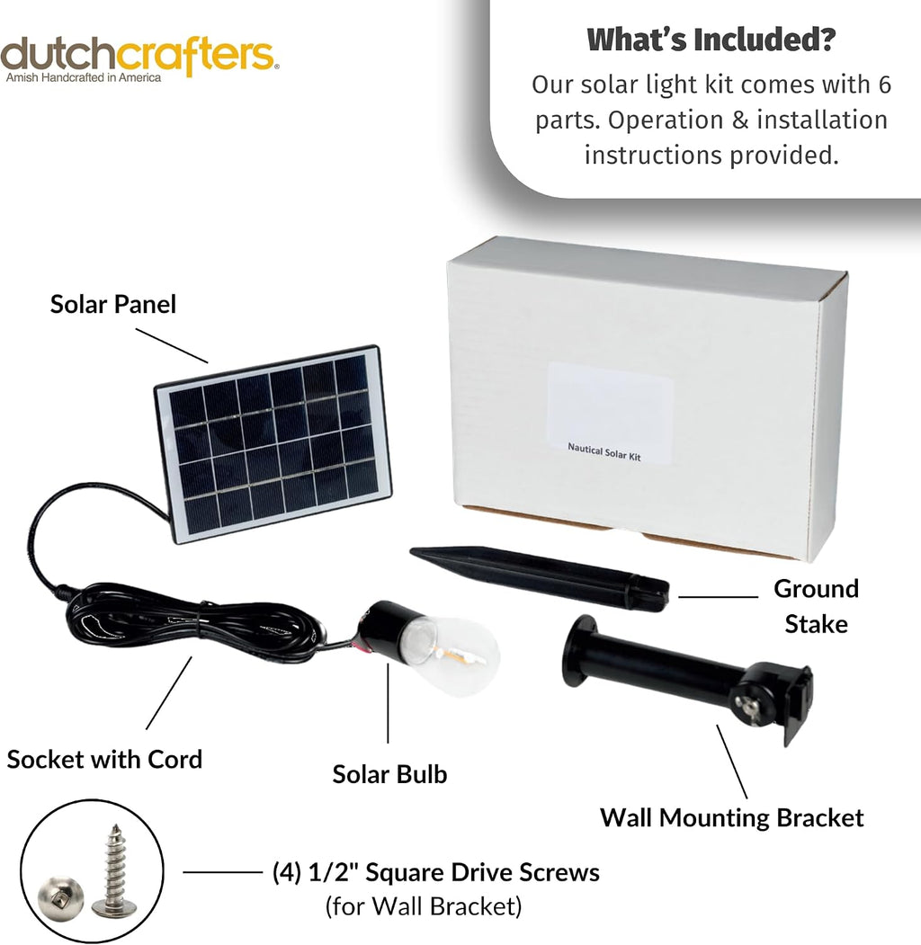 DutchCrafters Solar Powered Lighthouse Kit - Solar Lights Outdoor Waterproof with LED Lights for Outside and Dusk to Dawn Light, Lighthouse Beacon, Backyard Decor - Amish Made in USA