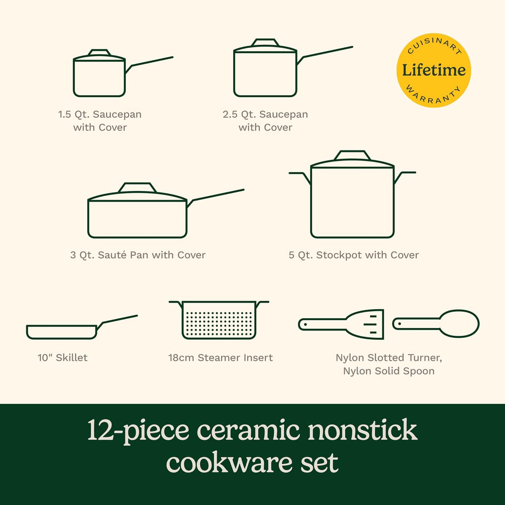 Cuisinart, 12-Piece Classic Ceramic Nonstick Set, 35C-12BK