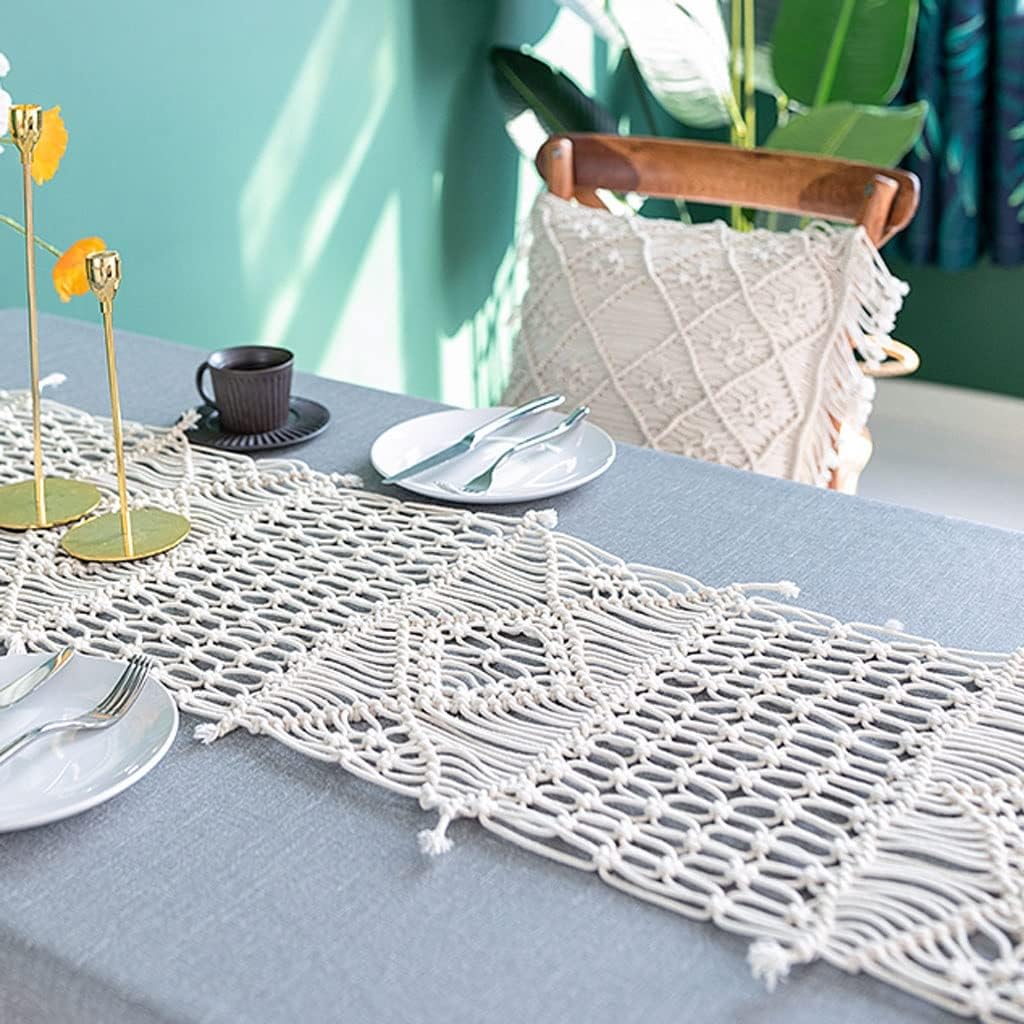 Burlap Table Runner Cotton Lace Table Runners Handmade Table Runners Suitable for Family Table Decoration (Size : 38180cm)