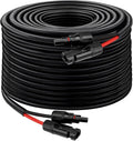 XRDS -RF Solar Panel Cable 100FT, 10AWG Solar Extension Cable with Male & Female Solar Connectors, Flame-Retardant Protective Sleeving Solar Cable, Weatherproof PV Wire for Solar Panel Connection