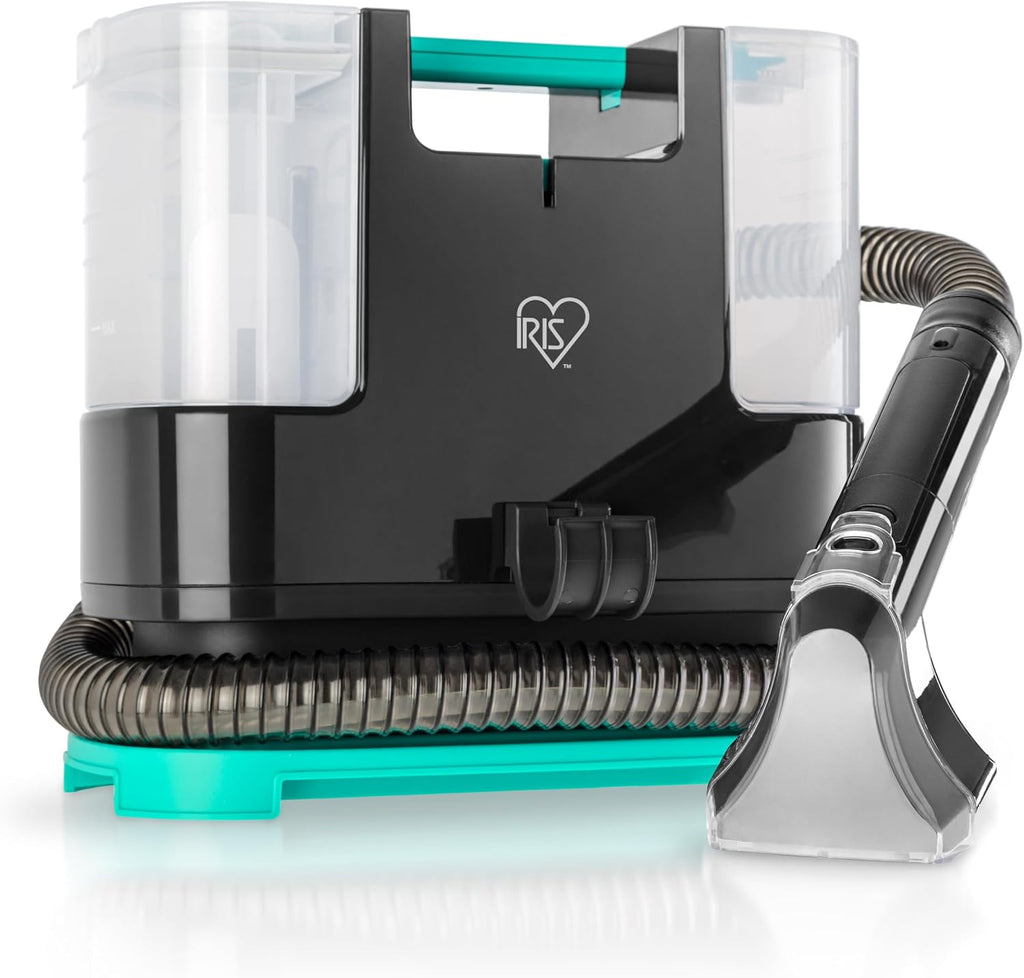 IRIS USA Carpet Spot Cleaner Machine 110V with Auto Spray for Low Pile Carpet, Couch, Sofa, Upholstery, Car Detailing, Shallow Berber Rug, Lightweight Portable Chemical-Free Stain Remover, 1000mL Tank