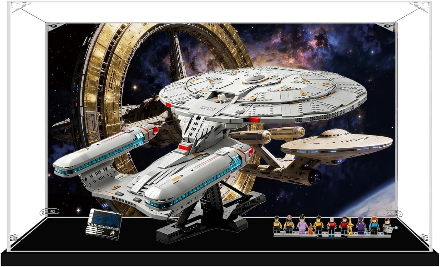Acrylic Display Case for Lego 10356 Star Trek: The Enterprise, Dustproof Box, Storage Box, Transparent Box, Display Box Compatible with 10356 (Box Only) (Background C)