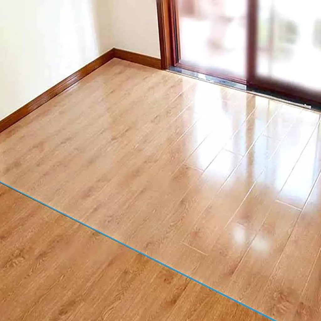 PVC Clear Carpet Floor Protector Plastic Dining Table Cloths, Wear-Resistant Low-Lint Rug Cover, Rectangular Furniture Pad, 180 160 140 120 100 80 60 cm Wide Mat, Waterproof (Color : Clear, Size : 1