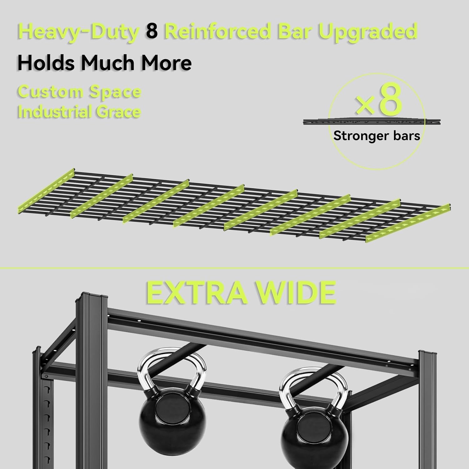 55.12' W Father&I 5-Shelf- Storage Rack Industrial Metal Adjustable Garage/Kitchen Shelves Heavy-Dudy Shelving Units Steel Organizer System for Basement/Shed, 84' H*55.12' W*24' D*, Black