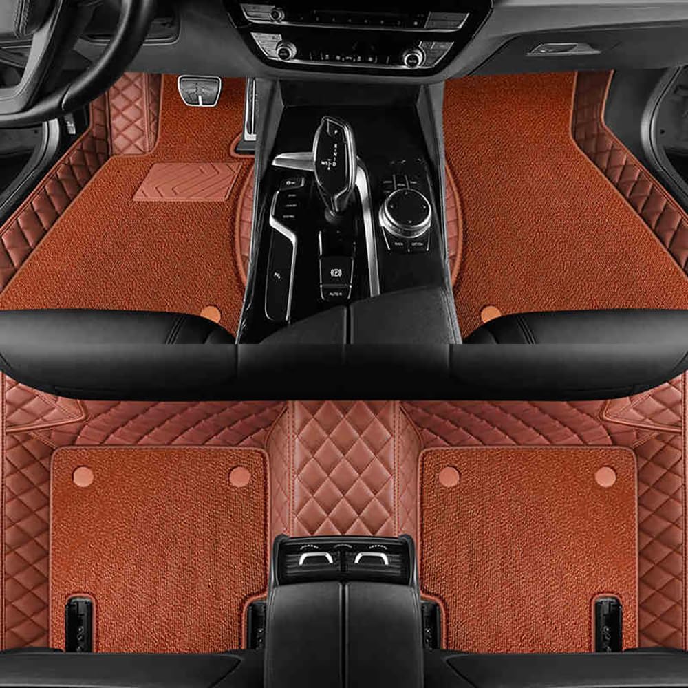 Car Floor Mats for Grand Highlander 7 Seater 2024 2025 Custom Full Coverage Double Layer Protective Carpet Mat Foot Pads Accessories,BlackNO.296(Brown)