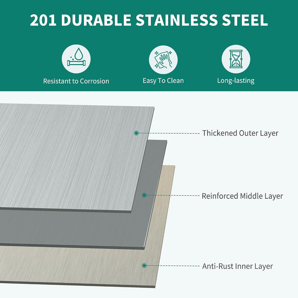 YITAHOME 48' × 24' Stainless Steel Table with Overshelves and 2 Drawers, NSF Worktable with 48' X 12' Shelf & 2 Drawers, Metal Prep Workstation for Home Kitchen Restaurant Garage Warehouse