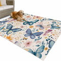 Outdoor Rug 4x6ft Retro Butterfly Leaves Patio Area Rugs Waterproof Easy Cleaning Non Shedding Thick Mats Vintage Carpet for Indoor Outdoor Porch Deck Backyard Balcony
