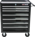 7-Drawer Tool Cart on Wheels, Drawers Rolling Tool Chest with Key Lock, Mobile Trolley Organizer Tools Box with Locking Wheels & Ball Bearing Drawers for Garage,Repair Shop (Black)