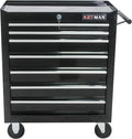 Rolling Tool Cart with 7 Drawers, Lockable Heavy-Duty Steel Cabinet on Wheels, 1000 lb Capacity, Ball-Bearing Slides, Powder-Coated Finish, Black
