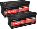 2 pack 12V 200Ah LiFePO4 Battery,2560Wh Deep Cycle Lithium Iron Phosphate Battery 200A BMS, 15000+ Cycles, Ideal for RV, Solar Energy Storage,Off-Grid Camping