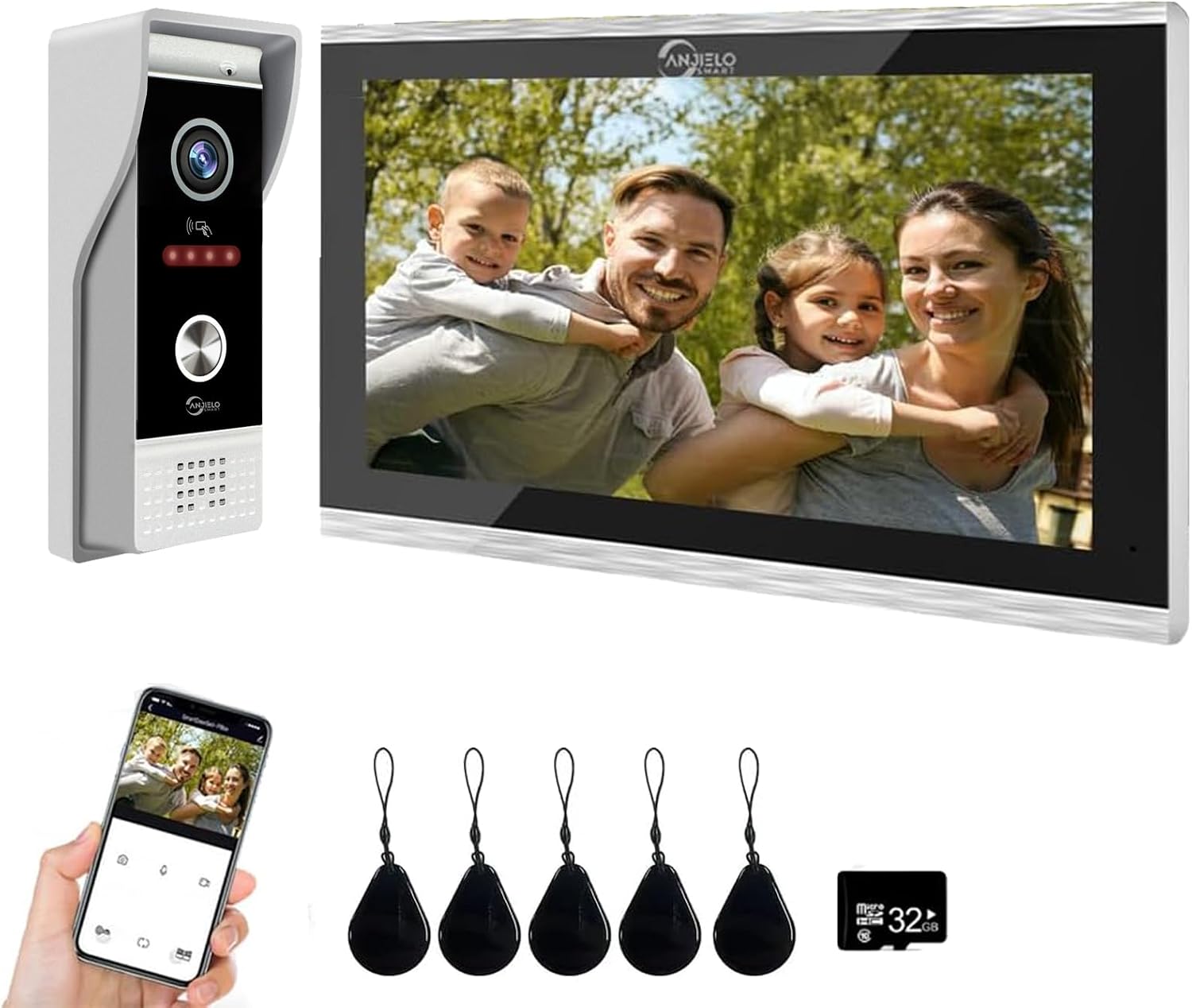 Wired Smart Video Apartments Intercom System,10 Inch Monitors with 1080P Doorbell Camera,3-in-1 Unlocking,TUYA WiFi Door Phone Kits, Ideal for Villas & Homes (1 doorbell + 1 Monitor)