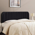 King Headboard Only - Upholstered Headboard for Bed, Easy Assembly, Velvet Covered Sponge, Place Between Bed & Wall, Adjustable Metal Legs with Non-Slip Pads, Black