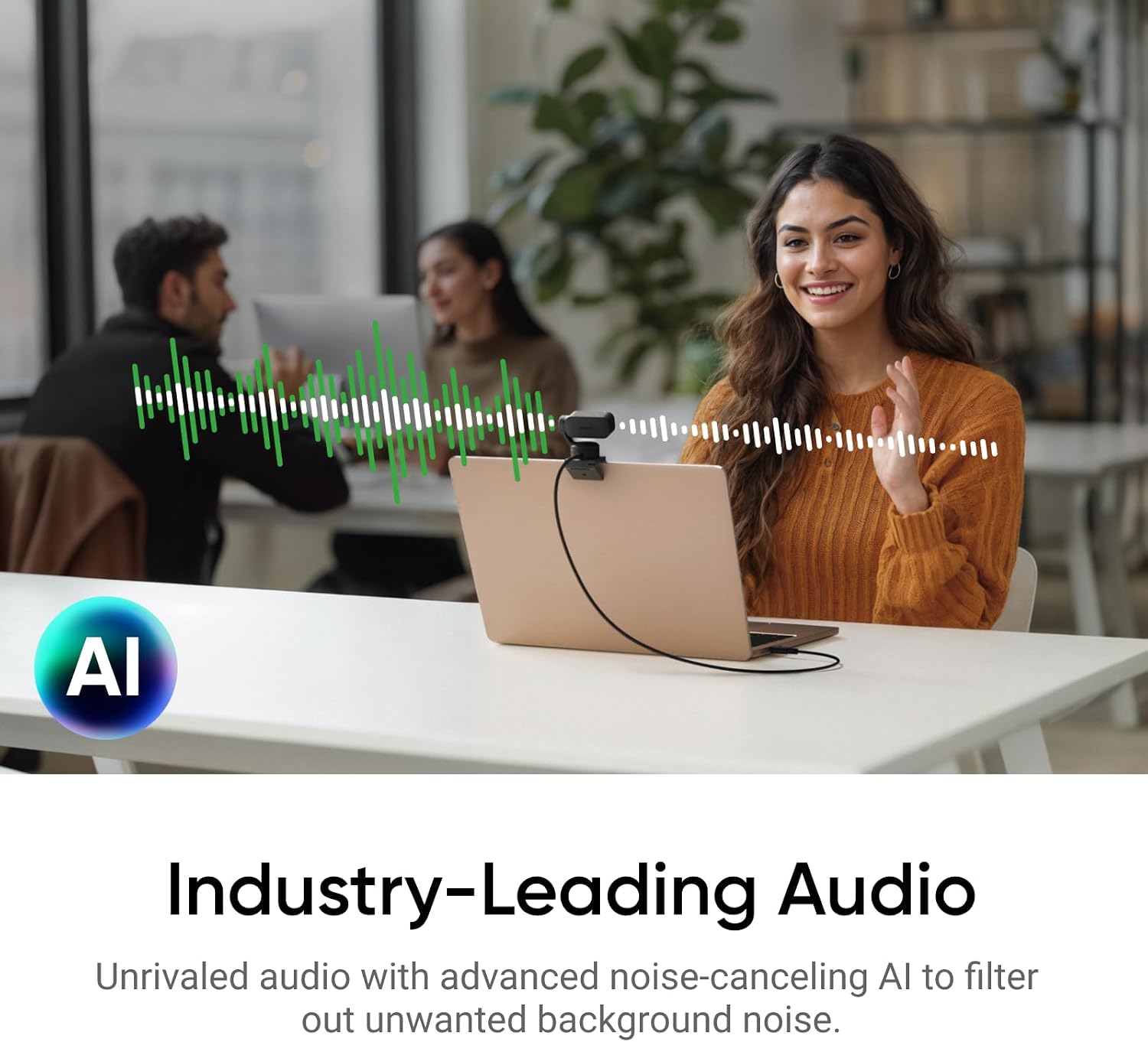Insta360 Link 2 - PTZ 4K Webcam for PC/Mac, 1/2' Sensor, AI Tracking, HDR, AI Noise-Canceling Mic, Gesture Control for Streaming, Video Calls, Gaming, Works with Zoom, Teams, Twitch & More