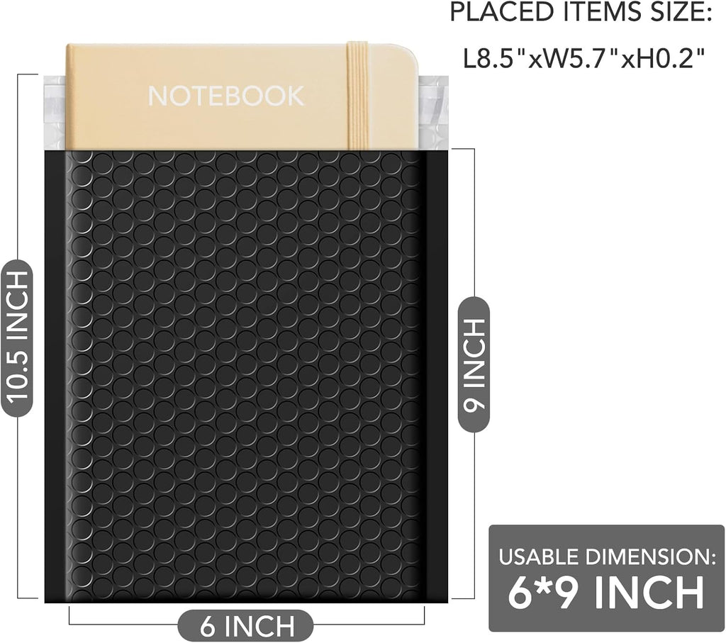 GSSUSA Black Bubble Mailers 6x9 Small Padded Envelopes 3000 Pack,Strong Adhesion Envelopes Mailer Self-Seal Bubble Envelopes for Small Business
