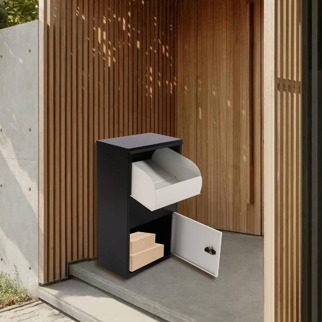 Package Drop Box Package Delivery Boxes for Secure Parcel and Mail Delivery, Extra Large Mailbox Wall Mount Mailbox with Coded Lock, Security Locking Dropbox for Outside to Collect Packages and Mail