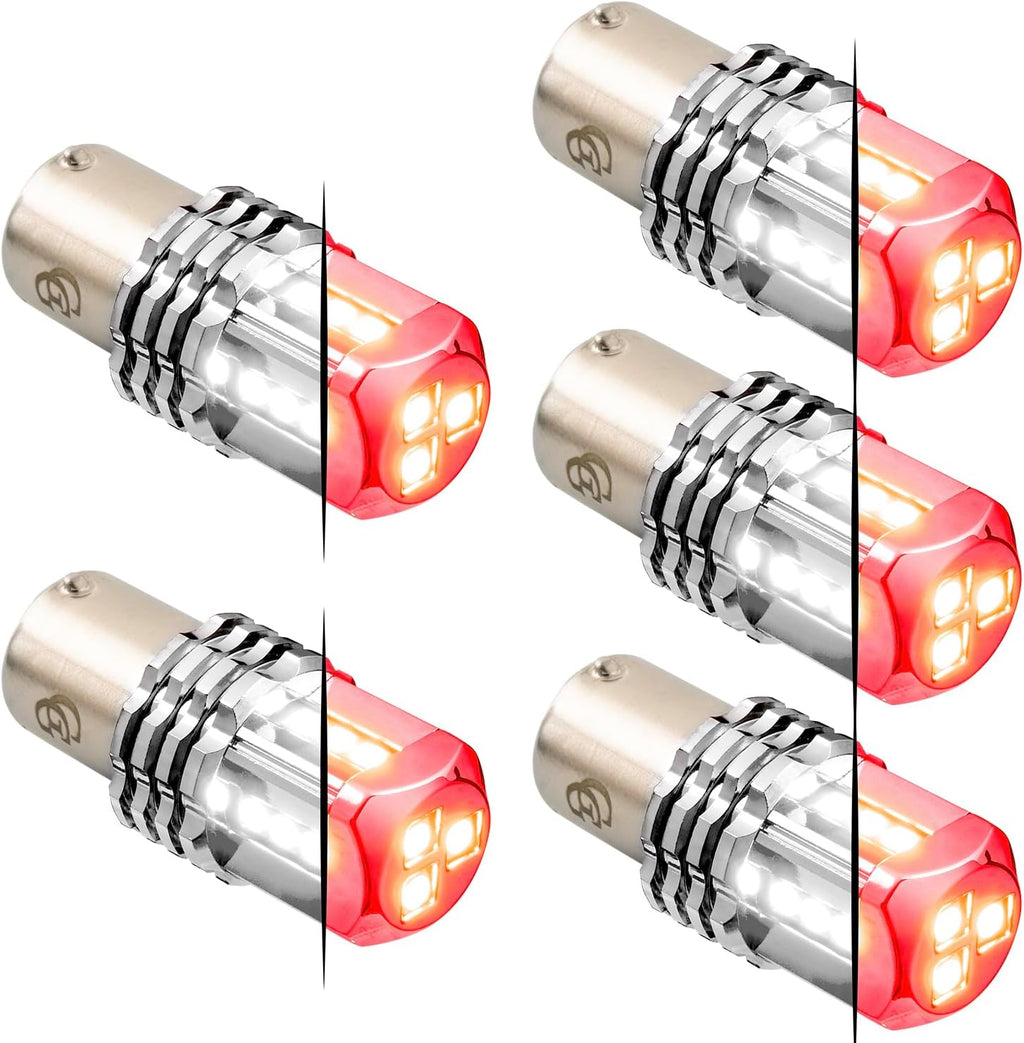 GG Grand General 70826 1157 Dual Color Red/White 15 LED Tower Bulb, 12V, 5 Pack