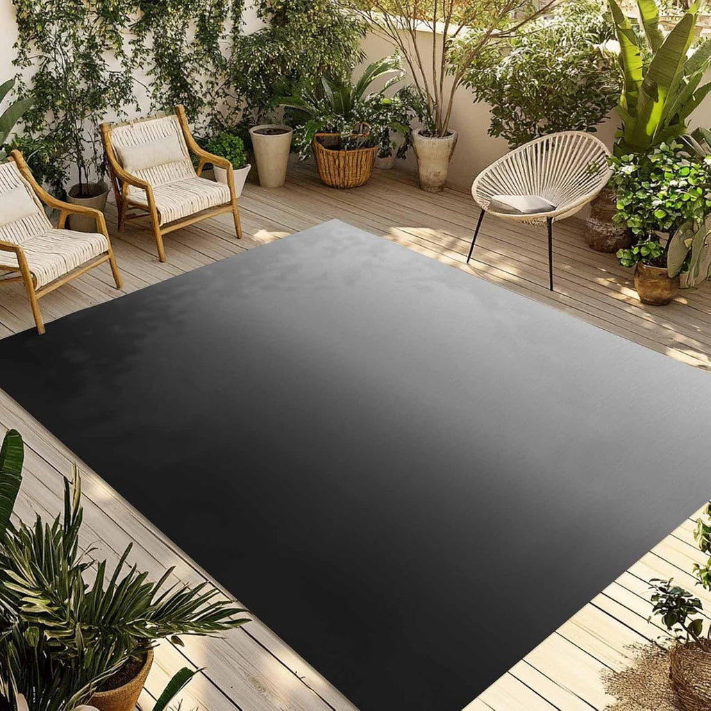 Outdoor Rug 4x6ft Abstract Ombre Grey and Black Patio Area Rugs Waterproof Easy Cleaning Non Shedding Thick Mats Geometric Carpet for Indoor Outdoor Porch Deck Backyard Balcony