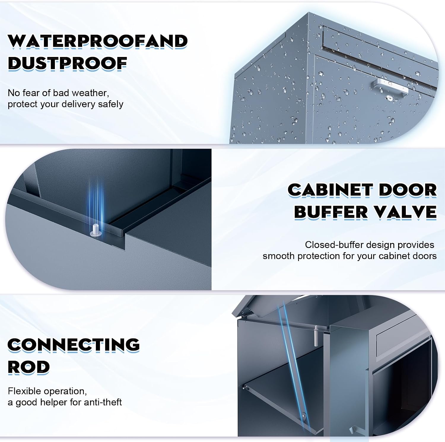 Package Delivery Boxes & Mailbox for Outside, No Assembly Required Large Parcel Drop Box with Keys, Steel Mailbox with Waterproof Anti-Theft Function, Not Easy Deformed for Home, Porch, Business