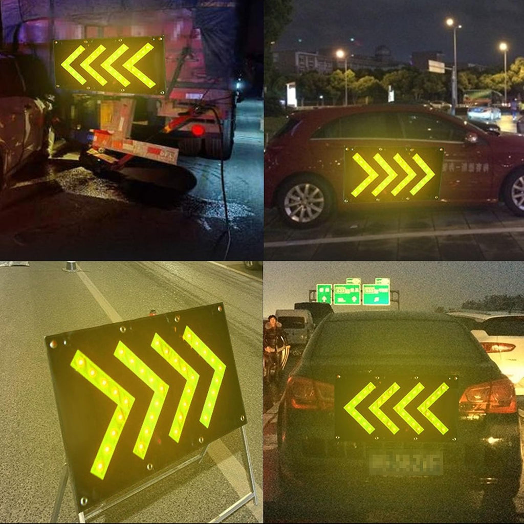 LED Magnetic Traffic Guide Light, Solar Traffic Safety Arrow Sign Signal Emergency Road Warning Light(USB)